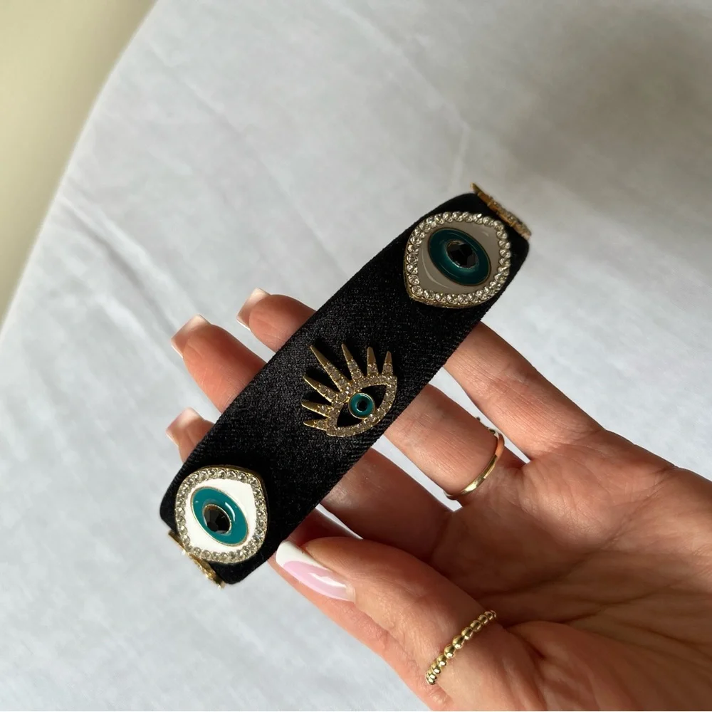 Black Evil Eye Headband - Picture 7 of 7